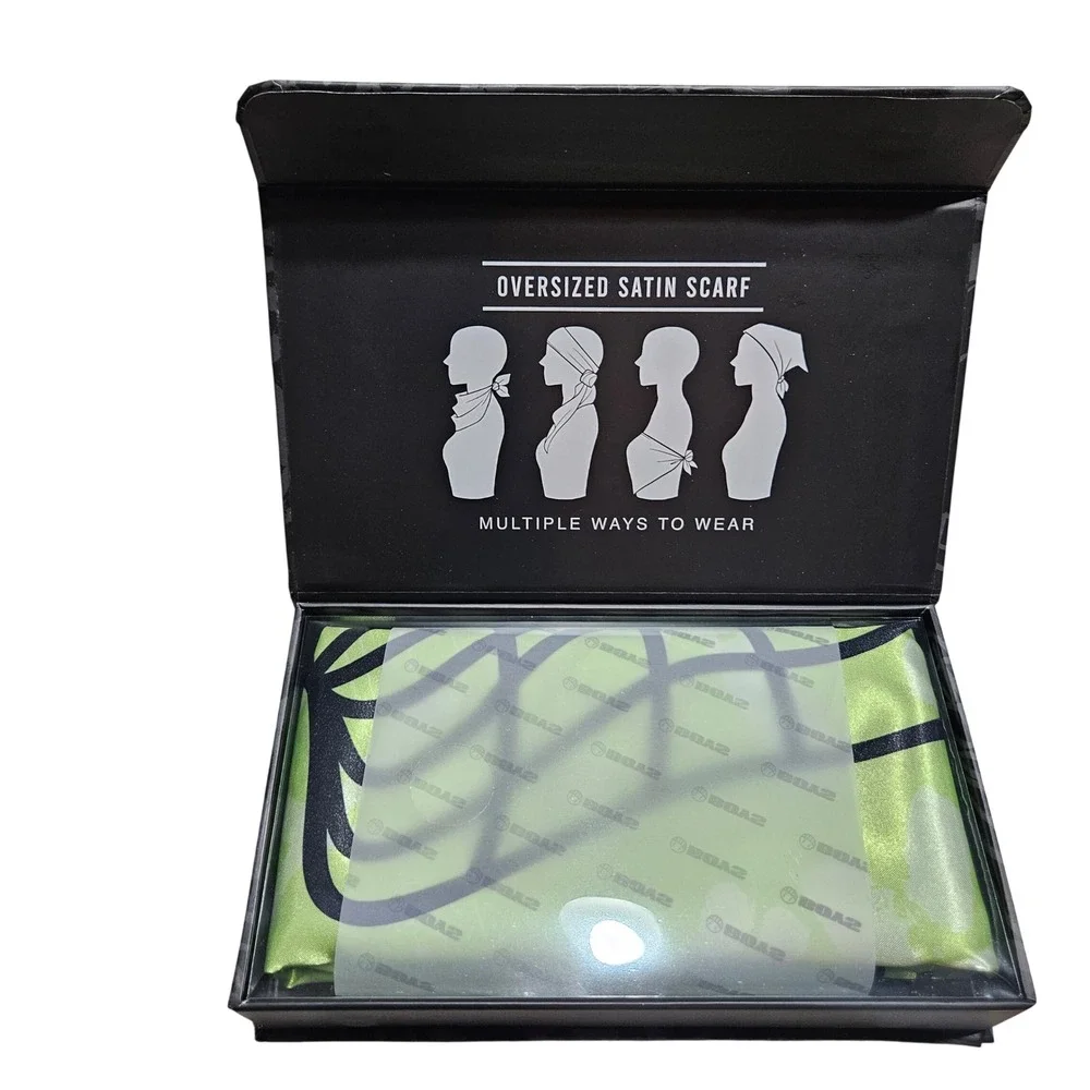 The Boys Oversized Satin Scarf Unisex OSFA Green Graphic Streetwear Cybercore